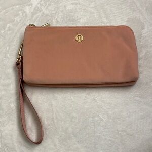 Lululemon Velvet Wristlet Clutch in Blush Pink
